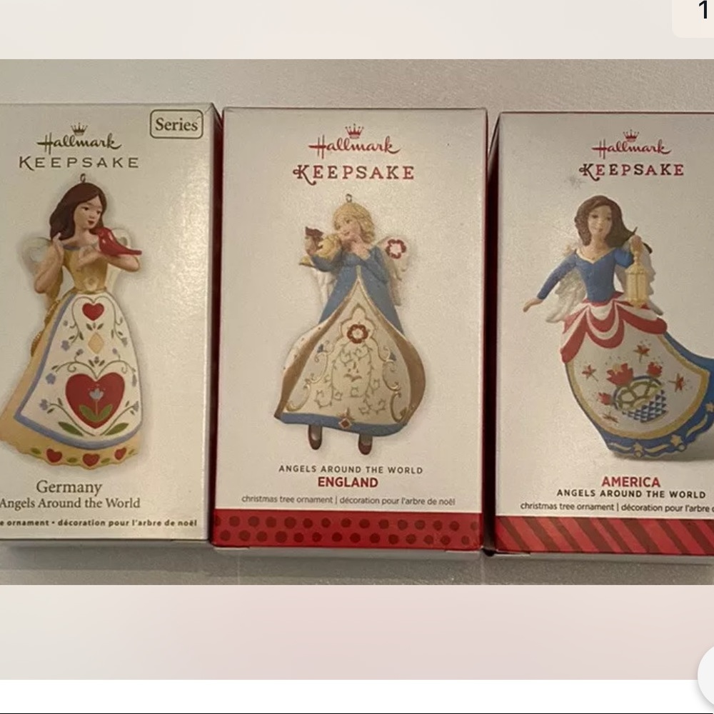 3 Hallmark Angels Around the World Ornaments
